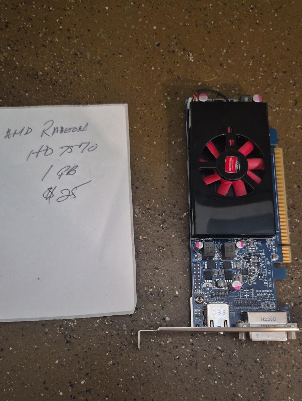 AMD Radeon HD 7570 Graphics Card in Black and Red